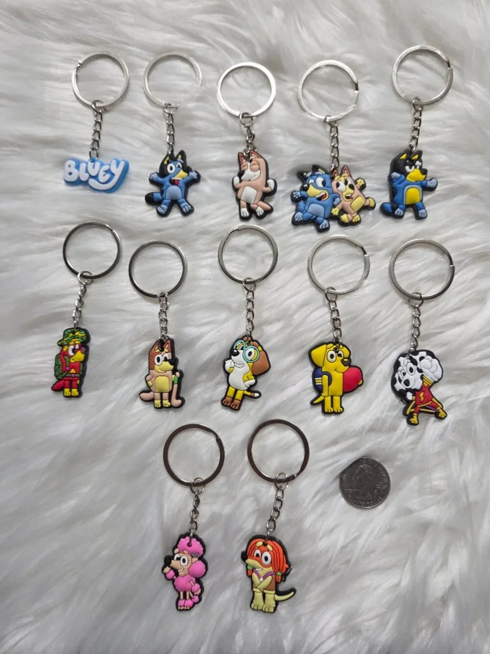 Set of 12 Bluey Keychains